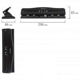 Дырокол металлический на 2-4 отверстия BRAUBERG "HL-4", до 10 л., черный, 226871