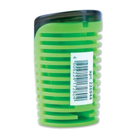 Точилка BRAUBERG "Cell" с контейнером, пластиковая, овальная, цвет корпуса ассорти, 226944