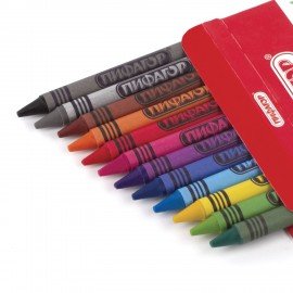 Восковые мелки ПИФАГОР "СОЛНЫШКО", НАБОР 12 цветов, 227279