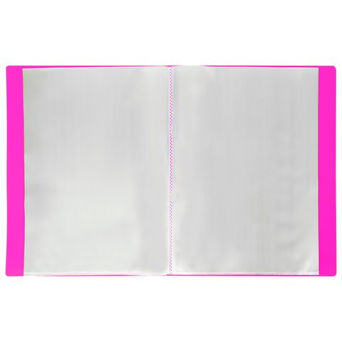Папка 20 вкладышей BRAUBERG "Neon", 16 мм, неоновая розовая, 700 мкм, 227450