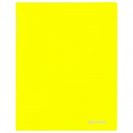 Папка 40 вкладышей BRAUBERG "Neon", 25 мм, неоновая желтая, 700 мкм, 227453