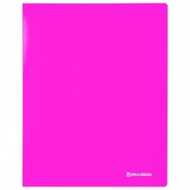 Папка 40 вкладышей BRAUBERG "Neon", 25 мм, неоновая розовая, 700 мкм, 227454