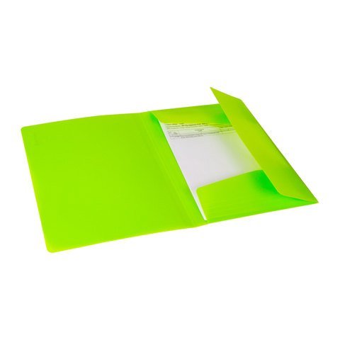 Папка на резинках BRAUBERG "Neon", неоновая, зеленая, до 300 листов, 0,5 мм, 227460