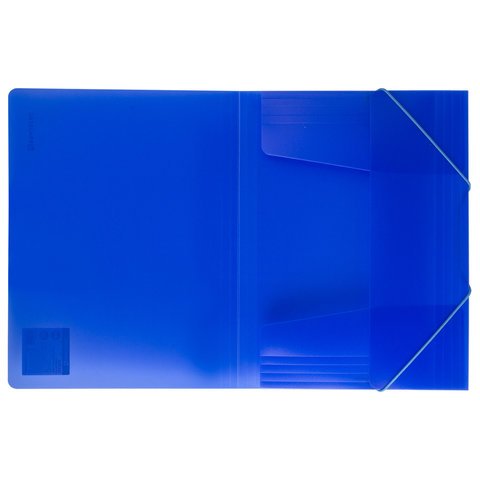 Папка на резинках BRAUBERG "Neon", неоновая, синяя, до 300 листов, 0,5 мм, 227463