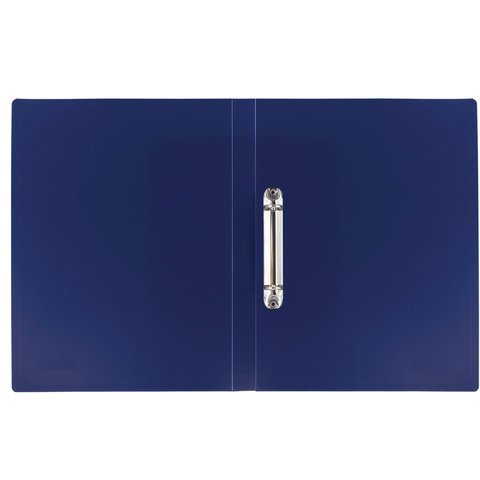 Папка на 2 кольцах BRAUBERG "Office", 25 мм, синяя, до 170 листов, 0,5 мм, 227494