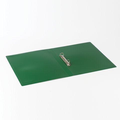 Папка на 2 кольцах BRAUBERG "Office", 25 мм, зеленая, до 170 листов, 0,5 мм, 227497