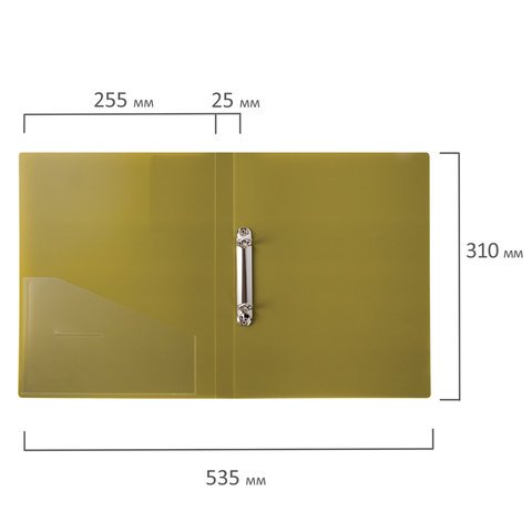 Папка на 2 кольцах BRAUBERG "Bronze silk", 25 мм, внутренний карман, бронза, до 170 листов, 0,7 мм, 227503