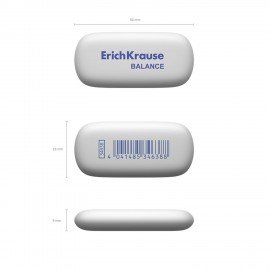 Ластик ERICH KRAUSE "Balance", 40x28x12 мм, белый, овальный, 34638