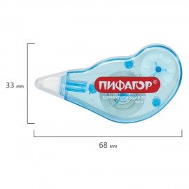 Корректирующая лента ПИФАГОР, 5 мм х 4 м, корпус ассорти, механизм перемотки, блистер, 227803