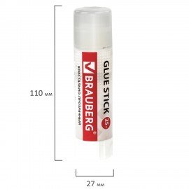 Клей-карандаш BRAUBERG "Crystal", 25 г, прозрачный, 227968, PVP