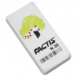Ластик FACTIS N 30 (Испания), 50х24х10 мм, белый, прямоугольный, CNFN30