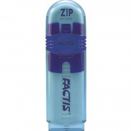 Ластик выдвижной FACTIS ZIP (Испания), 80x10x10 мм, белый, пластиковый корпус ассорти, PTF1030