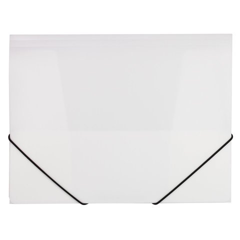 Папка на резинках BRAUBERG "Office", белая, до 300 листов, 500 мкм, 228080