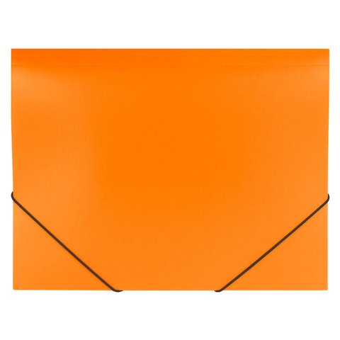 Папка на резинках BRAUBERG "Office", оранжевая, до 300 листов, 500 мкм, 228084