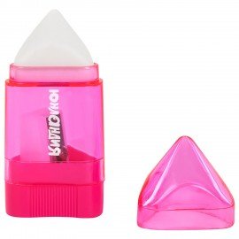 Точилка ЮНЛАНДИЯ "Карандашик", со стирательной резинкой, с контейнером, пластиковая, ассорти, 228440