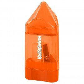 Точилка ЮНЛАНДИЯ "Карандашик", со стирательной резинкой, с контейнером, пластиковая, ассорти, 228440