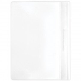 Скоросшиватель пластиковый BRAUBERG, А4, 130/180 мкм, белый, 228676