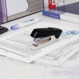 Степлер №10 BRAUBERG "ADVANCED", до 15 листов, с антистеплером, черный, 228746