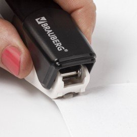 Степлер №10 BRAUBERG "ADVANCED", до 15 листов, с антистеплером, черный, 228746