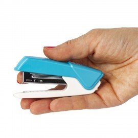 Степлер №10 BRAUBERG "ADVANCED", до 15 листов, с антистеплером, голубой, 228747