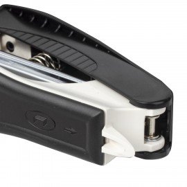 Степлер №10 BRAUBERG "METROPOLIS", до 20 листов, с антистеплером, черный, 228750