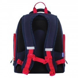 Рюкзак BRAUBERG CLASSIC, легкий каркас, премиум материал, "Lion", синий, 37х32х21 см, 228829