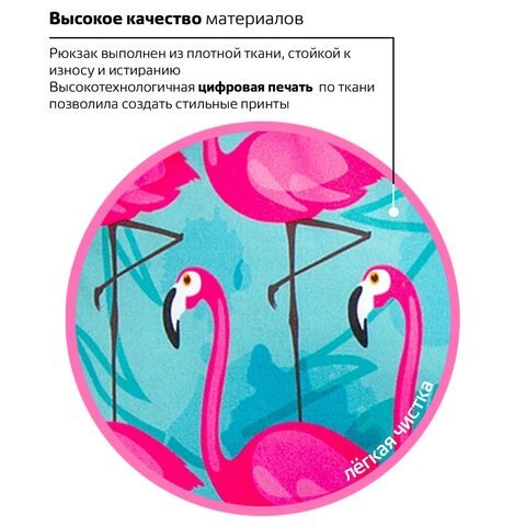 Рюкзак BRAUBERG СИТИ-ФОРМАТ универсальный, "Flamingo", разноцветный, 41х32х14 см, 228854
