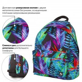 Рюкзак BRAUBERG СИТИ-ФОРМАТ универсальный, "Exotic", разноцветный, 41х32х14 см, 228855