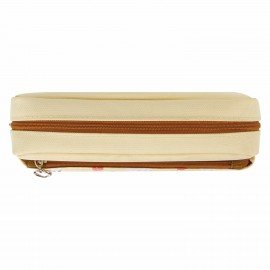 Пенал мягкий ЮНЛАНДИЯ, 2 отделения, полиэстер, "Llama", бежевый, 20х6х9 см, 228981