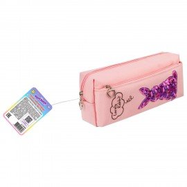 Пенал мягкий ЮНЛАНДИЯ, 2 отделения, полиэстер, "Bunny", розовый, 20х7х9 см, 228988