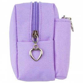 Пенал мягкий ЮНЛАНДИЯ, 2 отделения, полиэстер, "Bunny", фиолетовый, 20х7х9 см, 228989