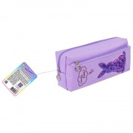 Пенал мягкий ЮНЛАНДИЯ, 2 отделения, полиэстер, "Bunny", фиолетовый, 20х7х9 см, 228989