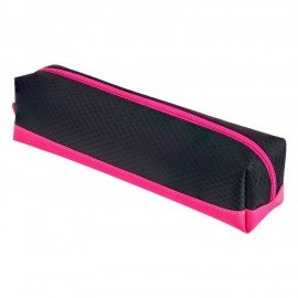 Пенал-косметичка BRAUBERG, мягкий, "Black&Bright", черно-розовый, 21х5х5 см, 229006
