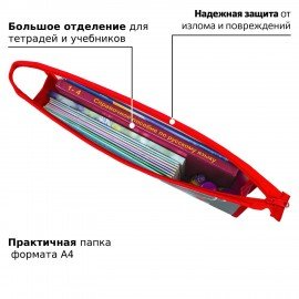 Папка для тетрадей ЮНЛАНДИЯ А4, 1 отделение, пластик, на молнии, "Sneakers", 229104