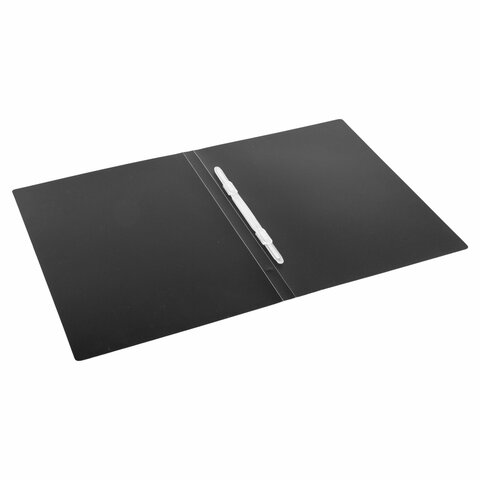 Папка с пластиковым скоросшивателем STAFF, черная, до 100 листов, 0,5 мм, 229231