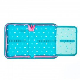 Пенал BRAUBERG, 1 отделение, 1 откидная планка, ткань, 20х14 см, "Girl", 229283