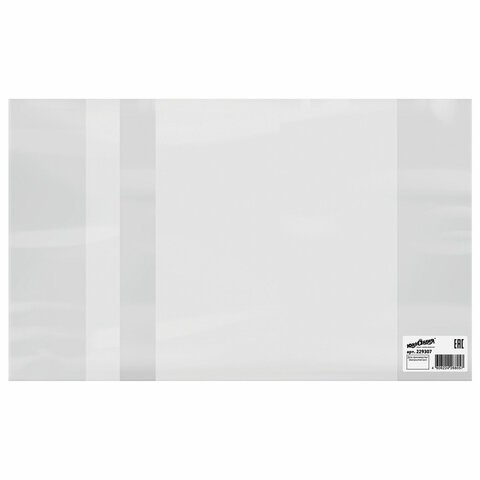 Обложка ПВХ для тетрадей и дневников, ЮНЛАНДИЯ, с закладкой, 110 мкм, 210х350 мм, штрих-код, 229307