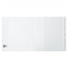 Обложка ПП со штрихкодом для учебников младших классов БОЛЬШОГО ФОРМАТА, КЛЕЙКИЙ КРАЙ, 80 мкм, 265х450 мм, прозрачная, ЮНЛАНДИЯ, 229356