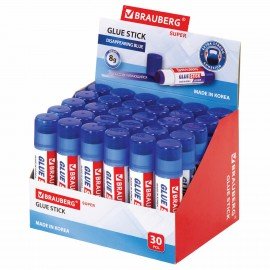 Клей-карандаш BRAUBERG SUPER, 8 г, обесцвечивающийся после высыхания, ЮЖНАЯ КОРЕЯ, 229544