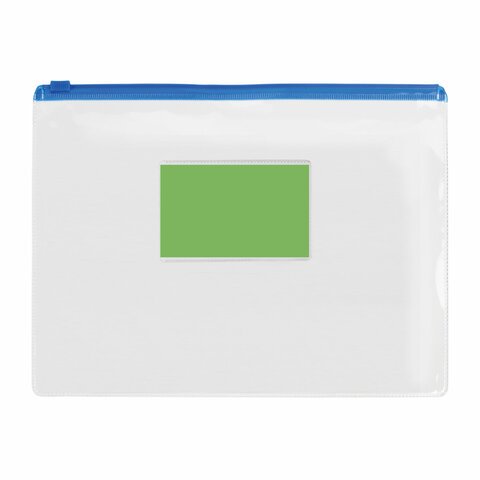 Папка-конверт на молнии МАЛОГО ФОРМАТА (240х175 мм), А5, карман для визиток, прозрачная, 0,12 мм, STAFF, 229548