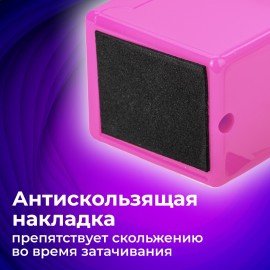 Точилка механическая BRAUBERG "JET", металлический механизм, корпус розовый, 229568