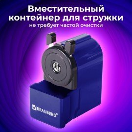 Точилка механическая BRAUBERG "JET", металлический механизм, корпус синий, 229570
