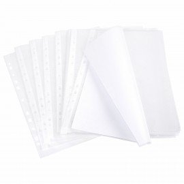 Папки-файлы перфорированные А4 BRAUBERG "STANDARD", КОМПЛЕКТ 100 шт., матовые, 40 мкм, 229660