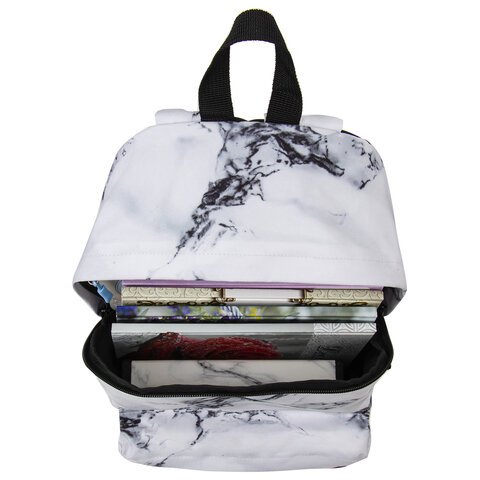 Рюкзак BRAUBERG СИТИ-ФОРМАТ универсальный, "White marble", бело-черный, 41х32х14 см, 229886