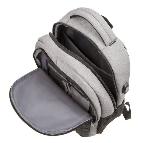 Рюкзак BRAUBERG URBAN универсальный, с отделением для ноутбука, USB-порт, Detroit, серый, 46х30х16 см, 229894