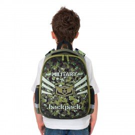 Ранец ПИФАГОР EVA BASIC, 1 отделение, "Military", 39х30х16 см, 229939