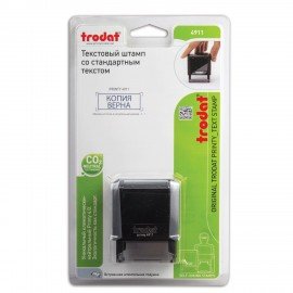 Штамп стандартный "КОПИЯ ВЕРНА", оттиск 38х14 мм, синий, TRODAT 4911P4-3.45, 4911-3.45