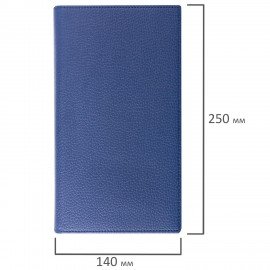 Визитница на кольцах BRAUBERG "Favorite", на 240 визиток, под фактурную кожу, темно-синяя, 231664