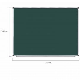 Доска для мела магнитная 100х150 см, зеленая, BS, М-150
