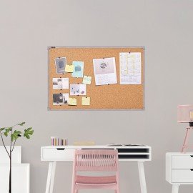 Доска пробковая для объявлений 100х60 см, металлическая рамка, BS, П-60, П*60